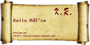 Kello Róza névjegykártya
